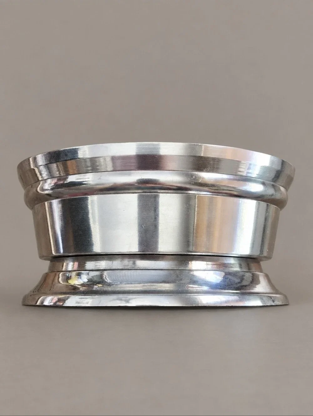 VTG Pottery Barn Silver Wine Bottle Coaster Champagne Barware 5